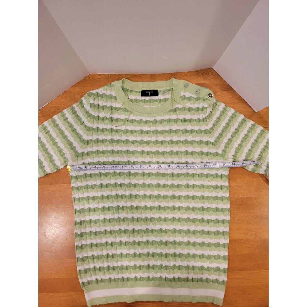Tahari Tight Knit Short Sleeve Sweater Ladies Size L Preppy - Picture 4 of 10